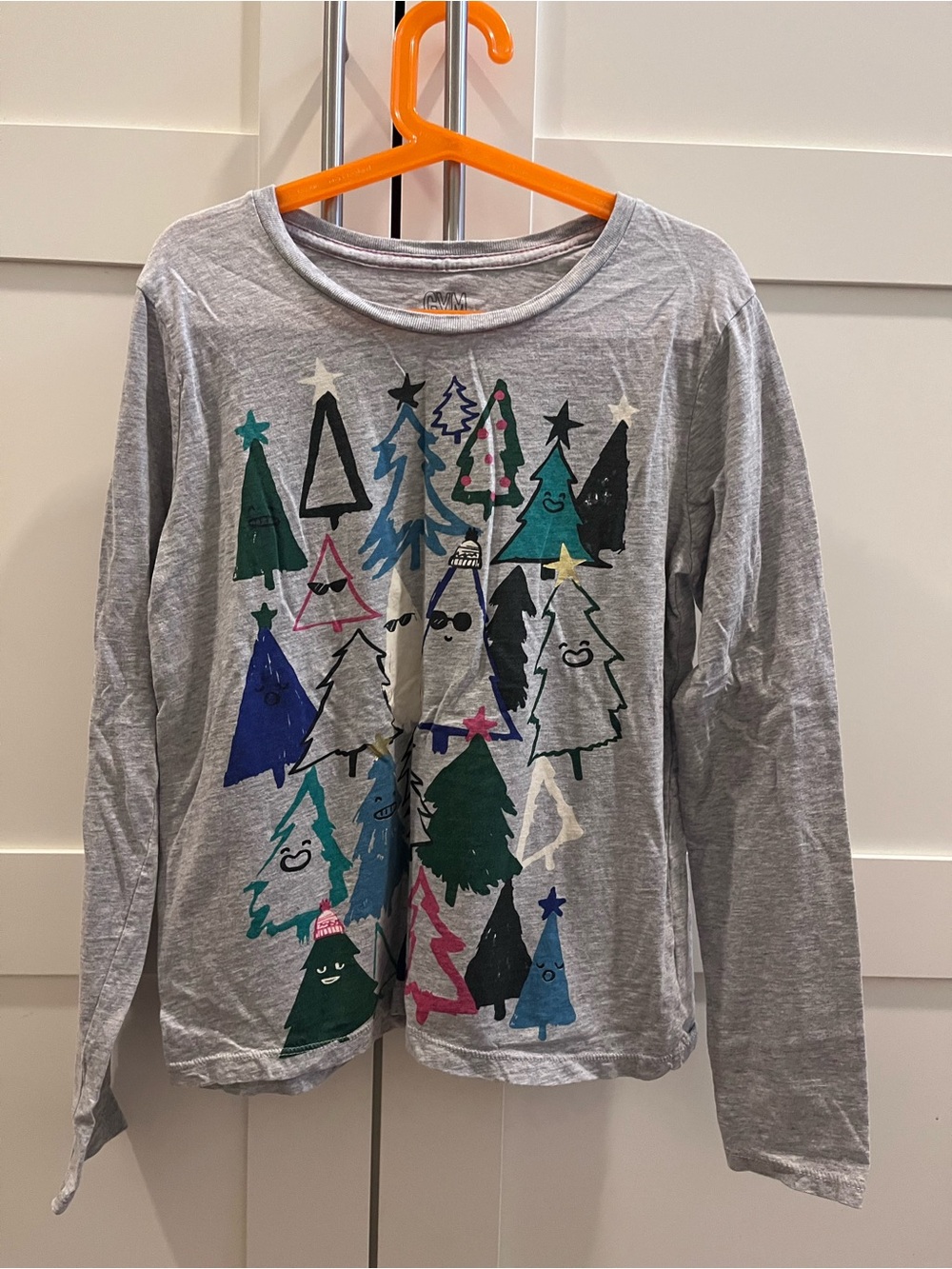 Gymboree Gray Long-Sleeve Tee with Colorful Tree Graphics